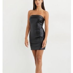 Dynamite strapless faux leather mini dress